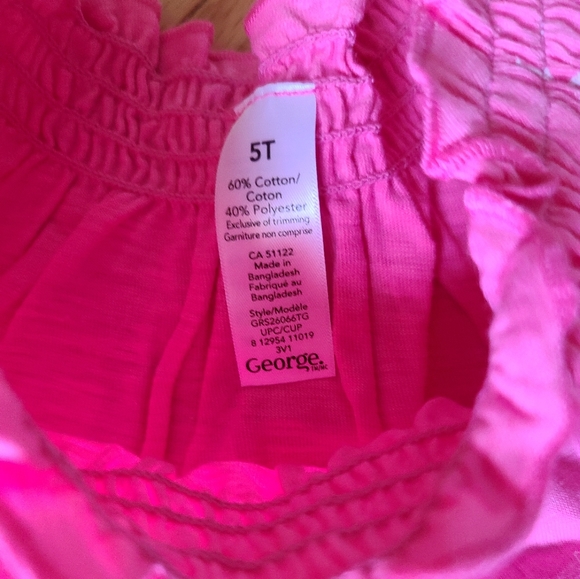 George 2 PC Set Pink Short Sleeve Shirt w/ Flamingoes and Denim Blue Sho… - Picture 3 of 6